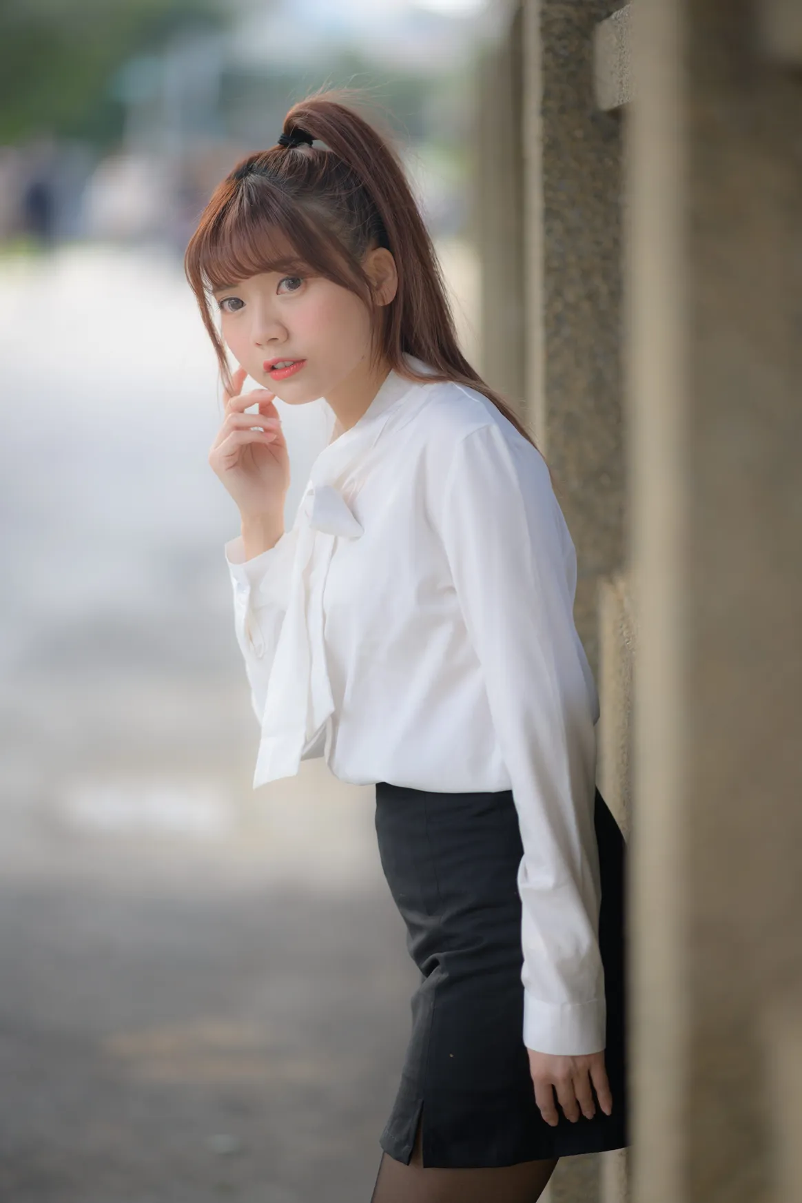 [Mzsock] NO.237 OL black silk uniform high heels street photography#[105P]-21