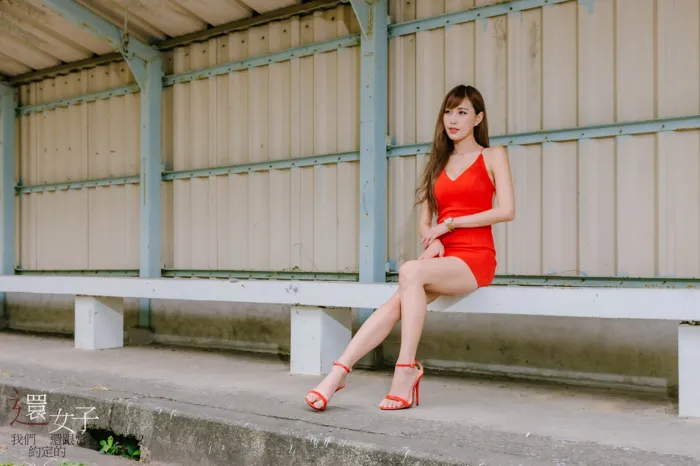 [Mzsock] NO.047 Abby red dress short skirt high heels beautiful legs outdoor shot street photography#[106P]-48