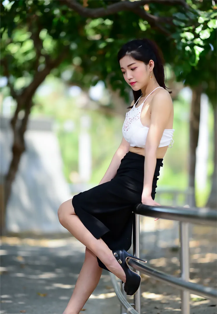 [Mzsock] NO.162 Sasha belly-baring high-cut long skirt with high heels and beautiful legs street photography#[105P]-33